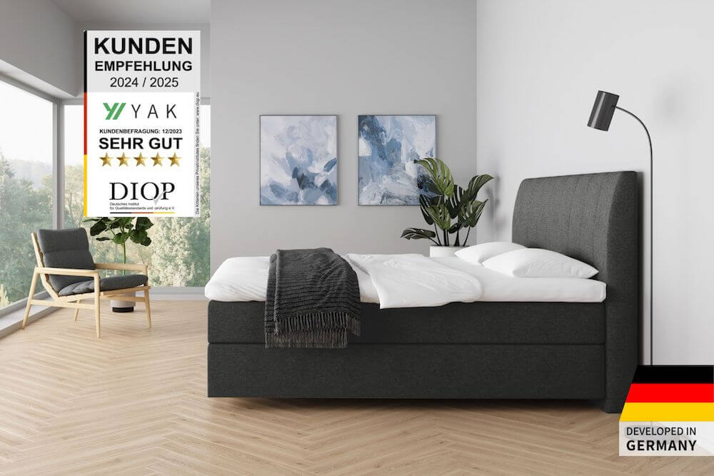 Boxspringbett 140x200 Anthrazit Kaufen Hero