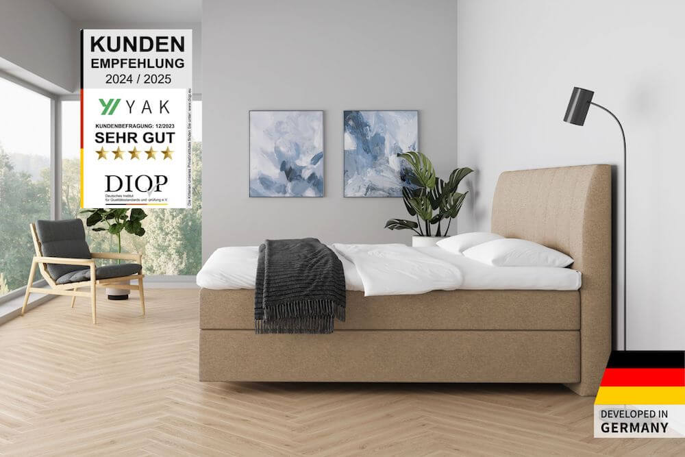 Boxspringbett 140x200 Beige Kaufen Hero