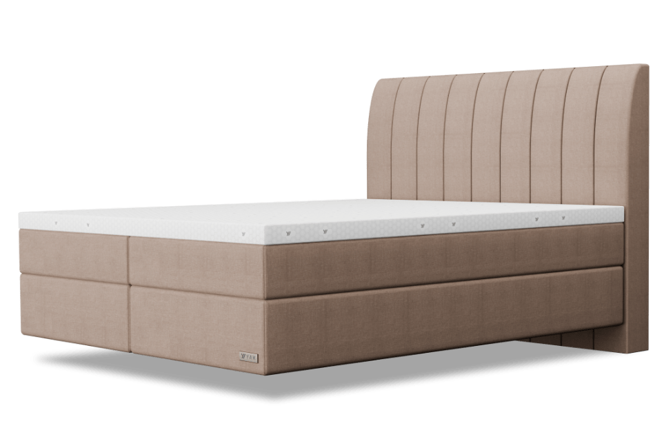 YAK Boxspringbett Beige Original Kopfteil