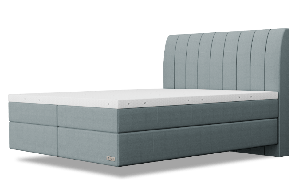 YAK Boxspringbett Blau Original Kopfteil