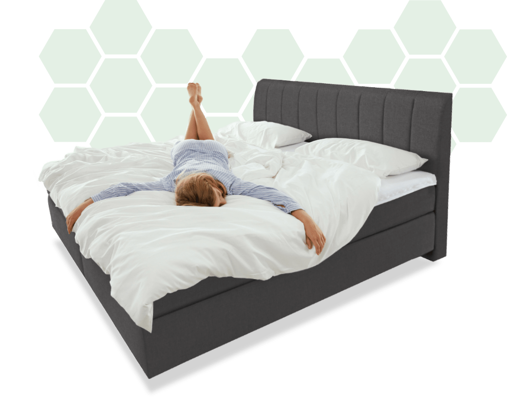 YAK Boxspringbett Startseite Dunkelgrau 24v